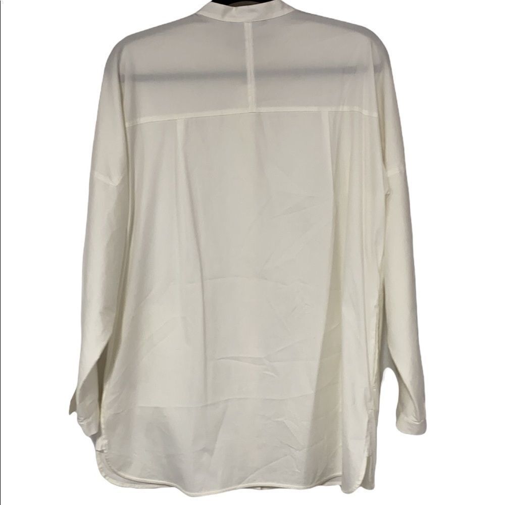 Lafayette 148  Cotton Bernice  Mandarin Collar Button Down Tunic‎ With Pockets M - Picture 4 of 11